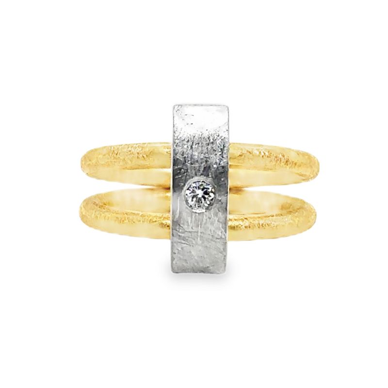 Ursula Scholz Double with in Reversable Center, Ref#288B12 18kt and Platinum - Image 2