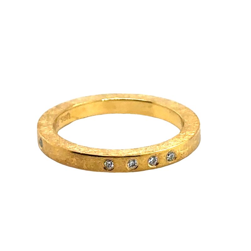 Ursula Scholz Flat Band with Moon Set Diamonds Ref #2712A10