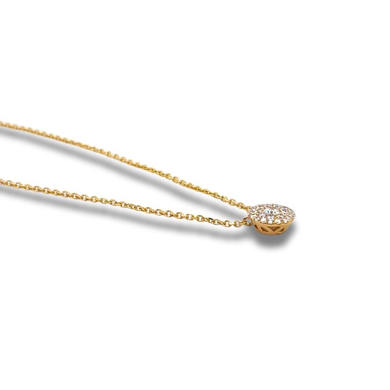 0.50ctw Round Illusion Pendant on Chain, 14kt - Image 2