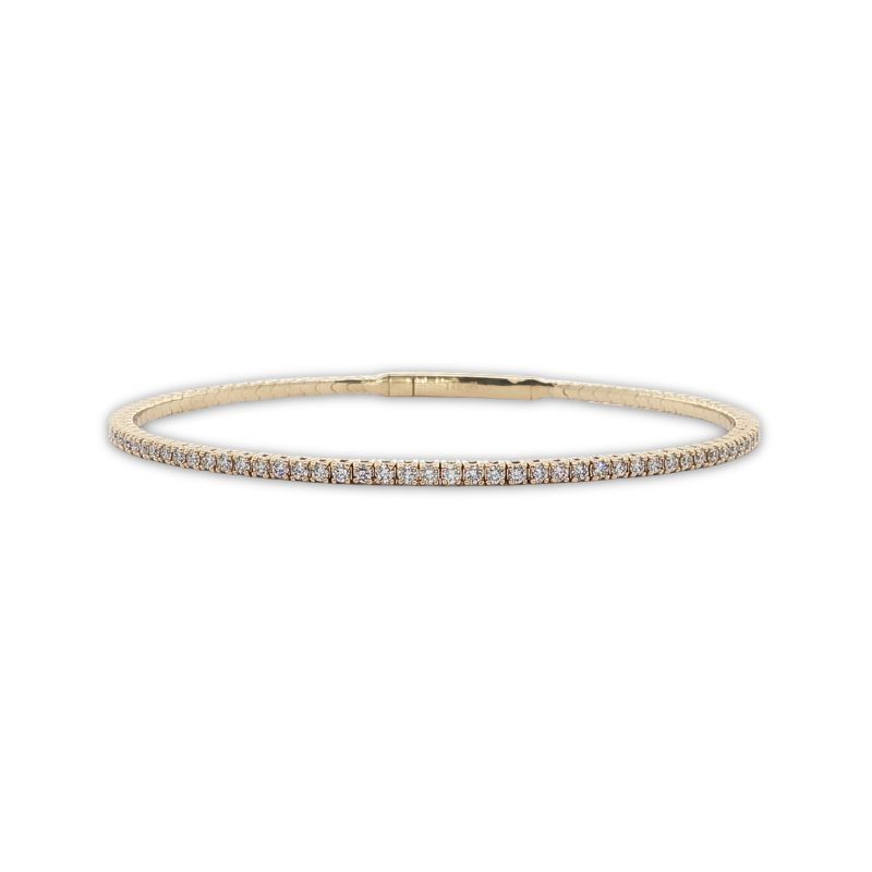 1.35ctw Flex Diamond Bangle, Small Size 14kt Yellow