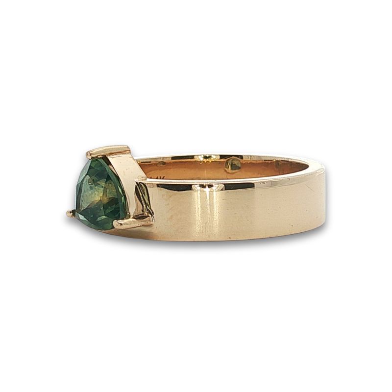 1.08ct Green Montana Sapphire in Cigar Band Setting, 14kt Yellow - Image 2