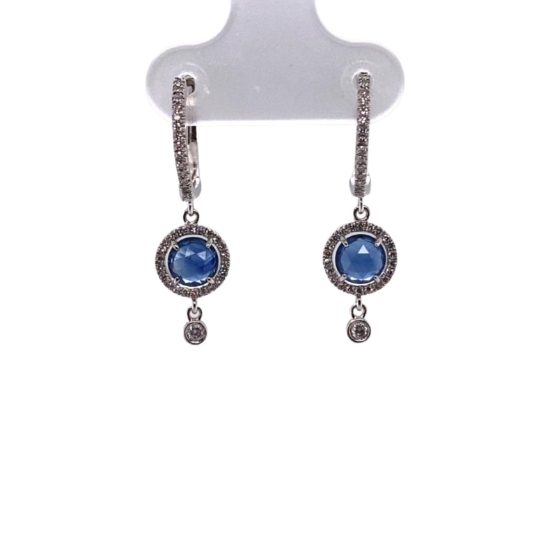 Meira T Designer Sapphire and Diamond Drop Earrings