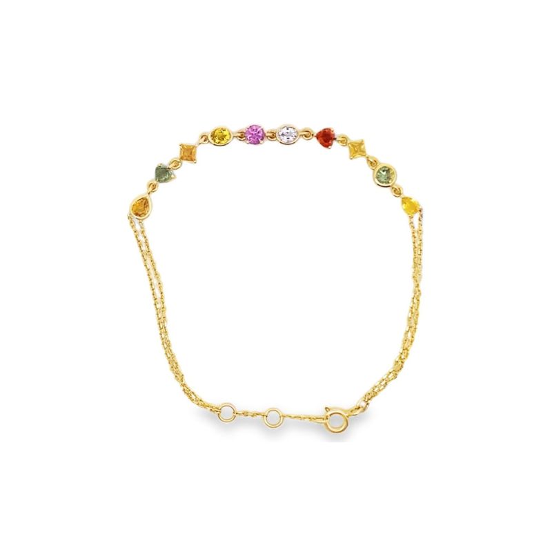 Rainbow Sapphire Bracelet, 18kt Yellow - Image 2