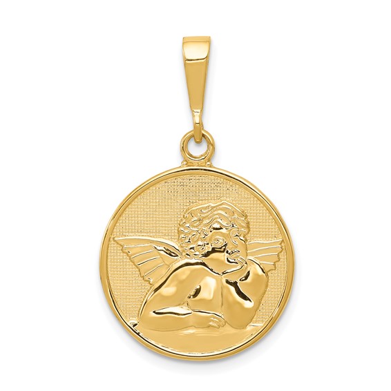 20mm Round Disc Angel Charm, 14kt