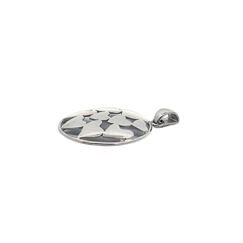 Floating Hearts Pendant , 14kt White - Image 2