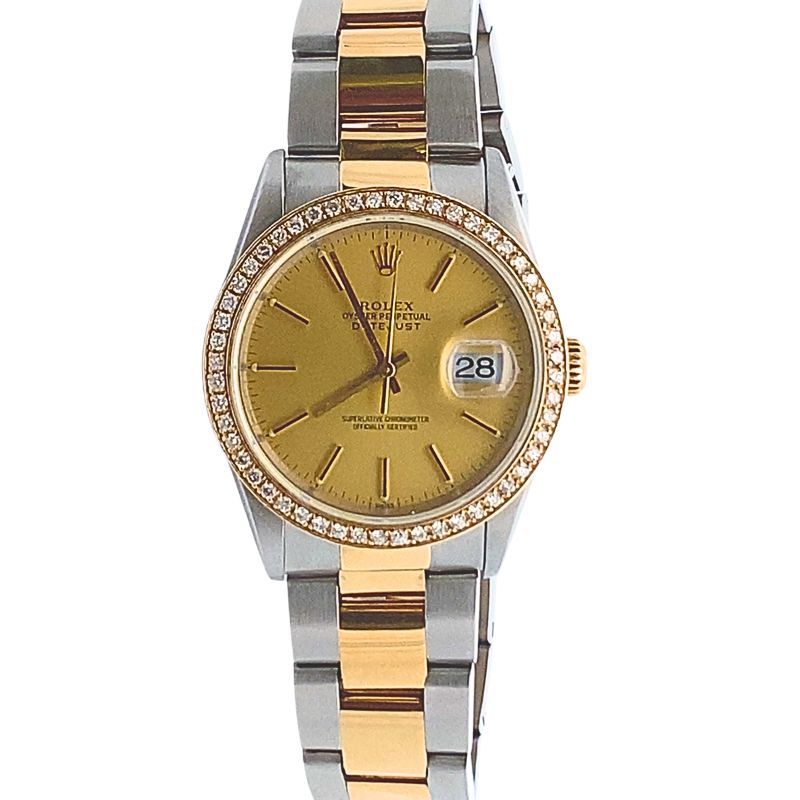 Rolex Datejust 36mm Ref#16253, Aftermarket 1.00ct Bezel