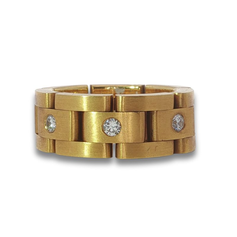 Furrer Jacot Link Ring with 0.35ctw Diamonds Ref #6251770, 18kt