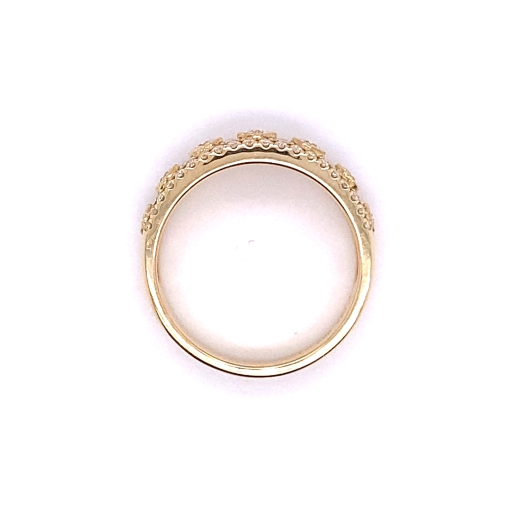 Decorative Right Hand Diamond Band, 14kt Yellow Gold - Image 2