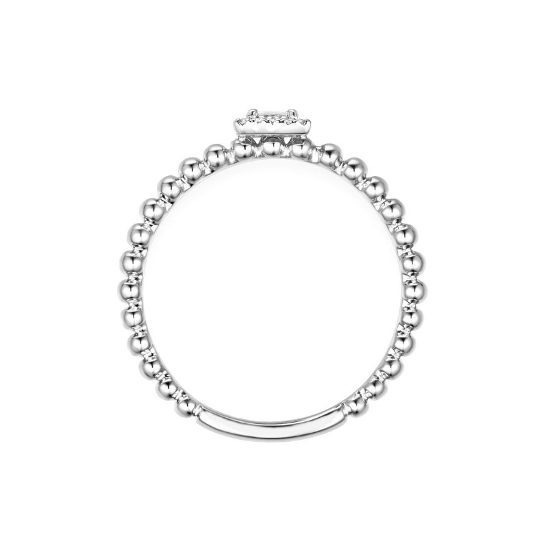 Halo Set Baguette Diamond Band. 14kt white gold - Image 2