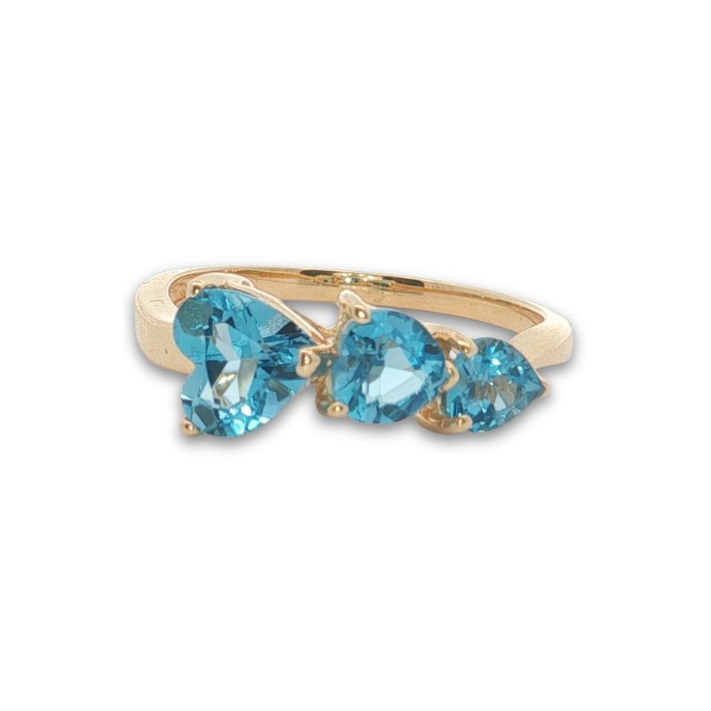 Graduating Blue Topaz Cocktail Ring, 10kt