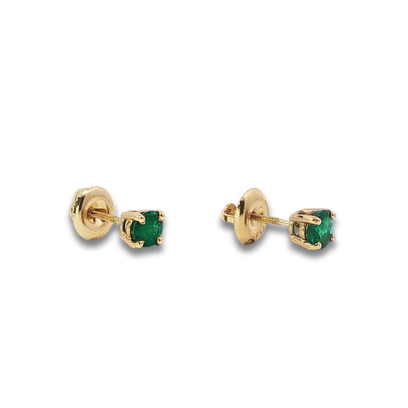 0.50ctwe Emerald Stud Earrings, 14kt - Image 2