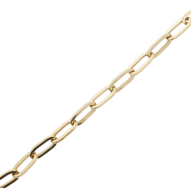 15x7mm Hollow Paper Clip Bracelet, 14kt Yellow - Image 2