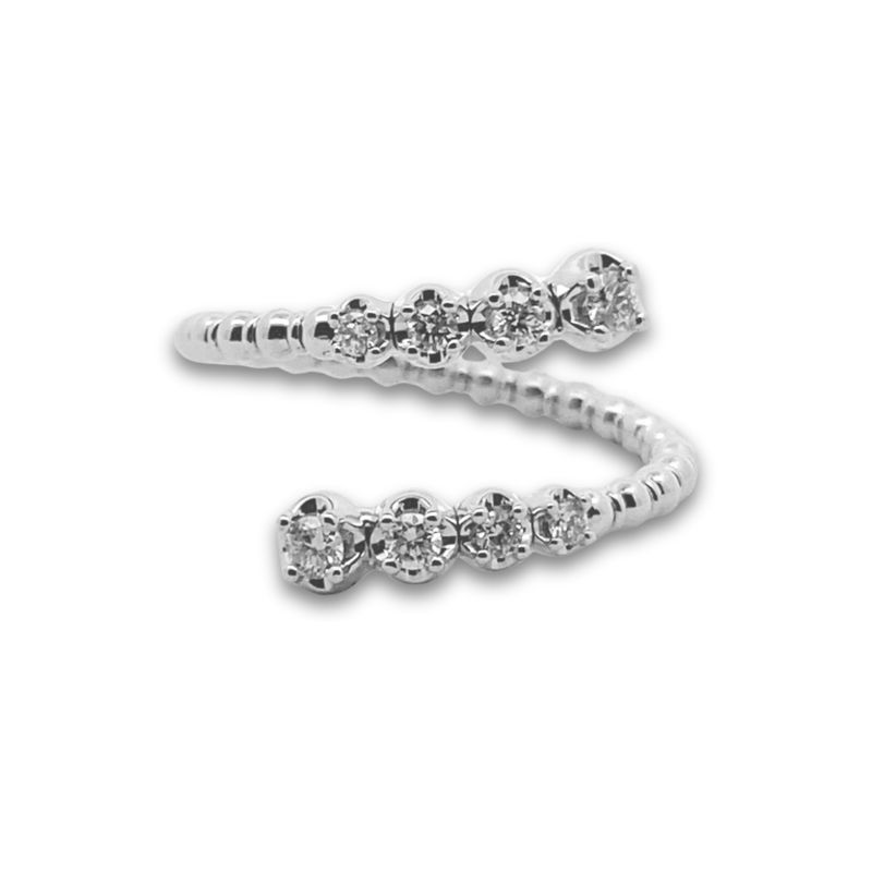 0.25ctw Cross Over Flex Ring, 14kt