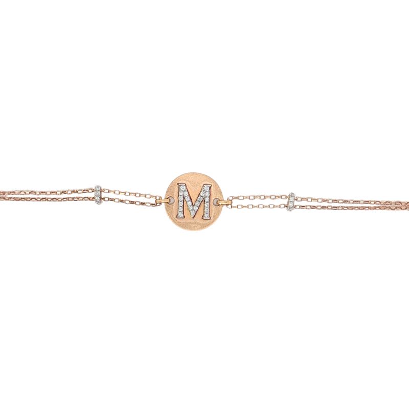 0.20ctw 13.75mm Diamond Disc ~22M~22 Bracelet, 18kt