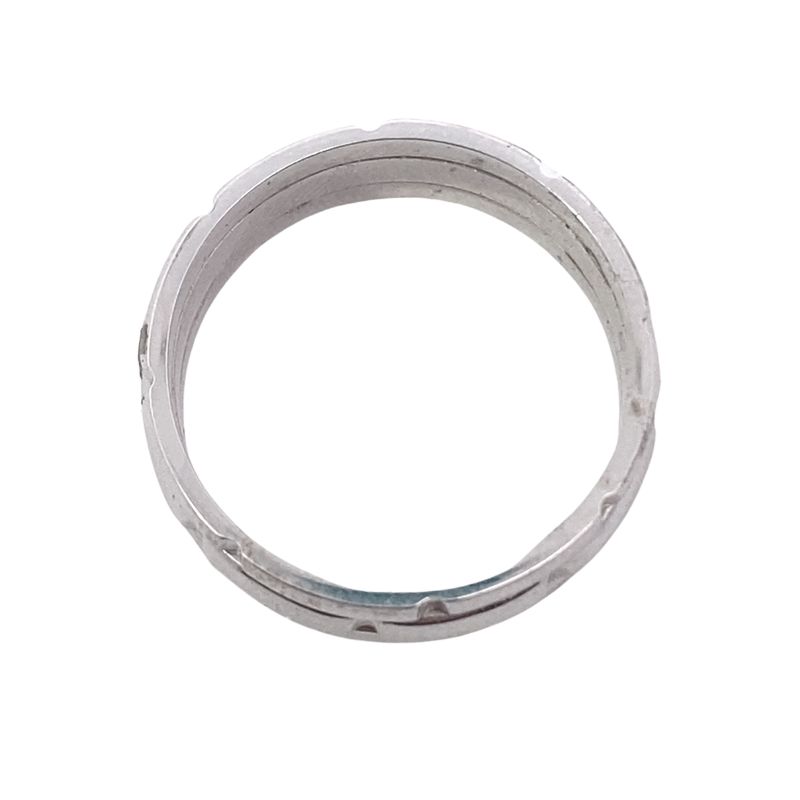 8mm Gents Brick Pattern High Polish Wedding Band, 14kt White Gold - Image 2