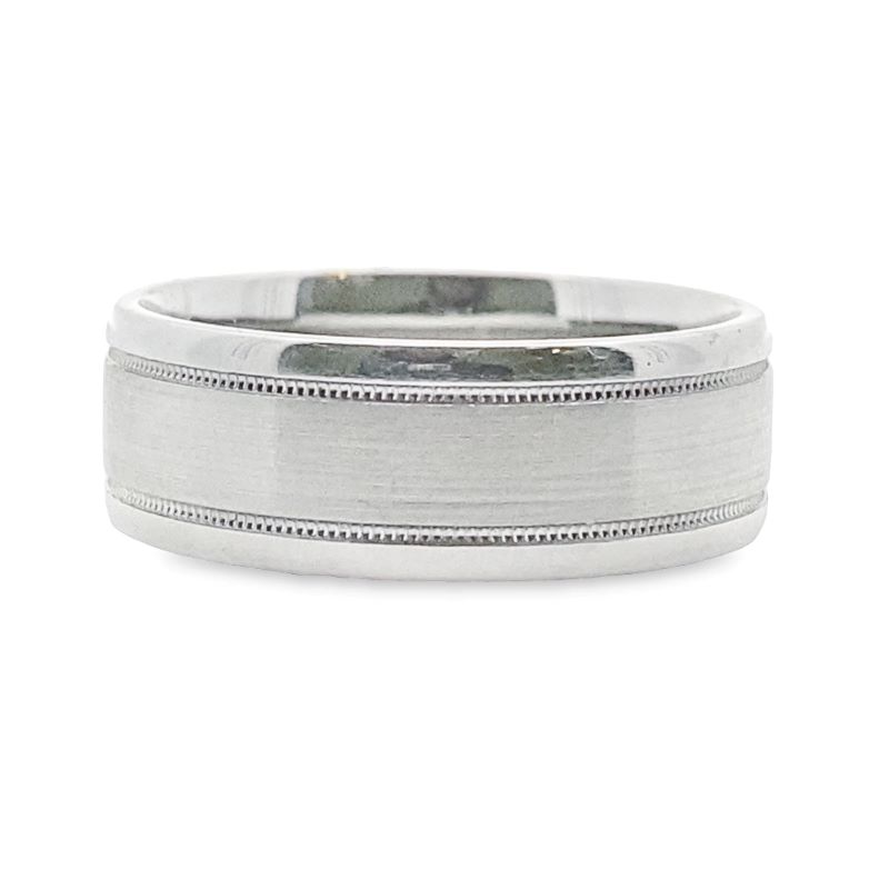8mm Scott Kay Band with Center Satin and Polished Edges, Ref #C0368C65-8-plat