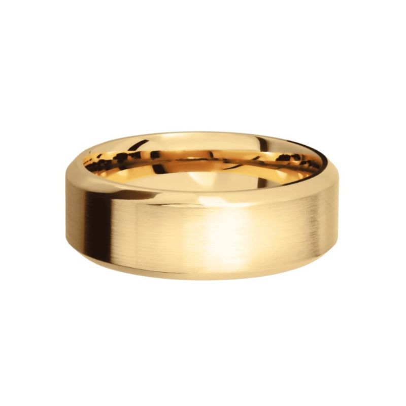 8mm Bevel Sides Wedding Band, 14kt Yellow