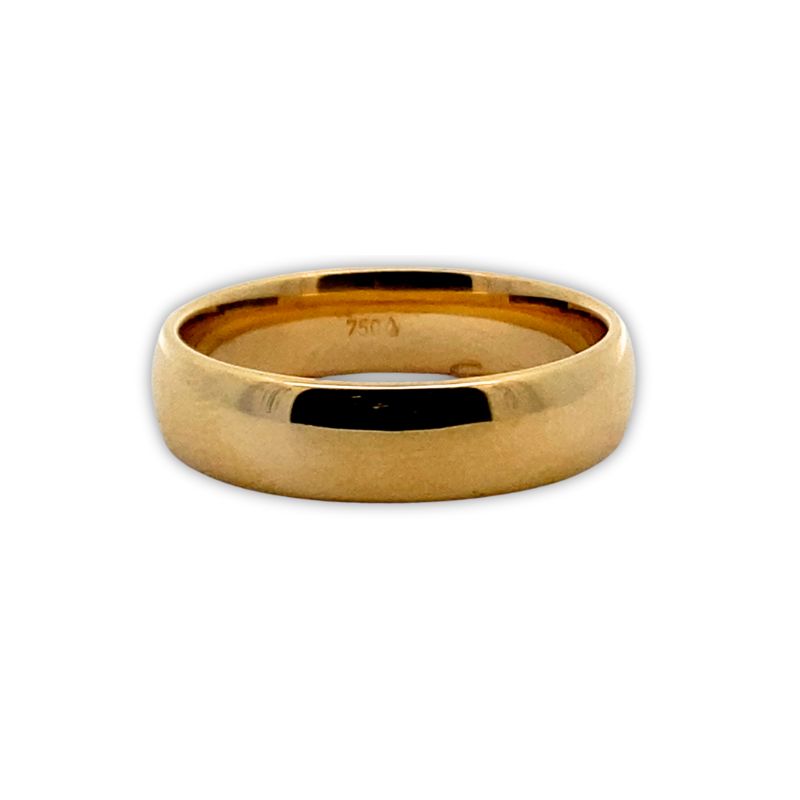 6mm Dome Polished Classic Band, 18kt