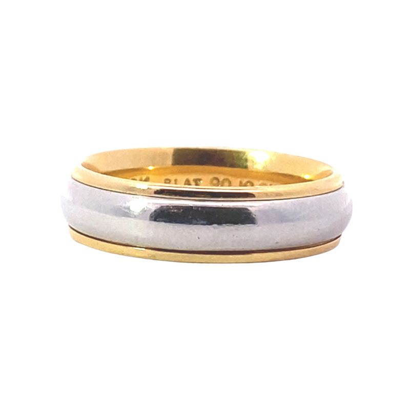 Gents 6mm Platinum and 18kt Yellow Gold Wedding Band