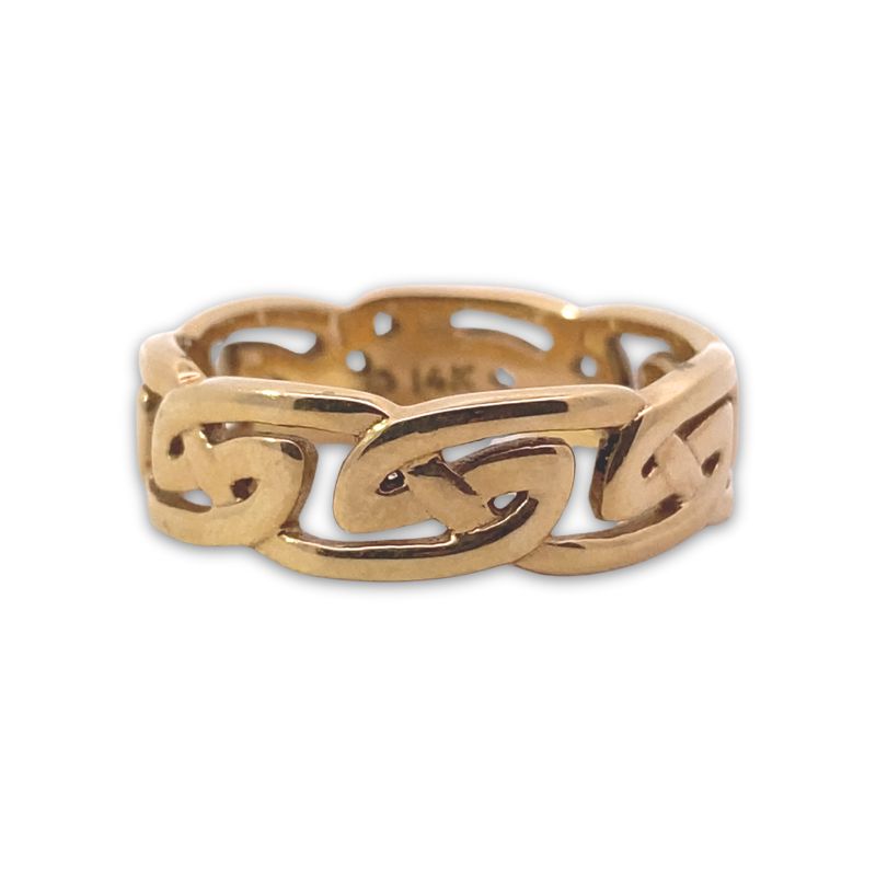 7mm Open Design Celtic Gents Band, 14kt Yellow