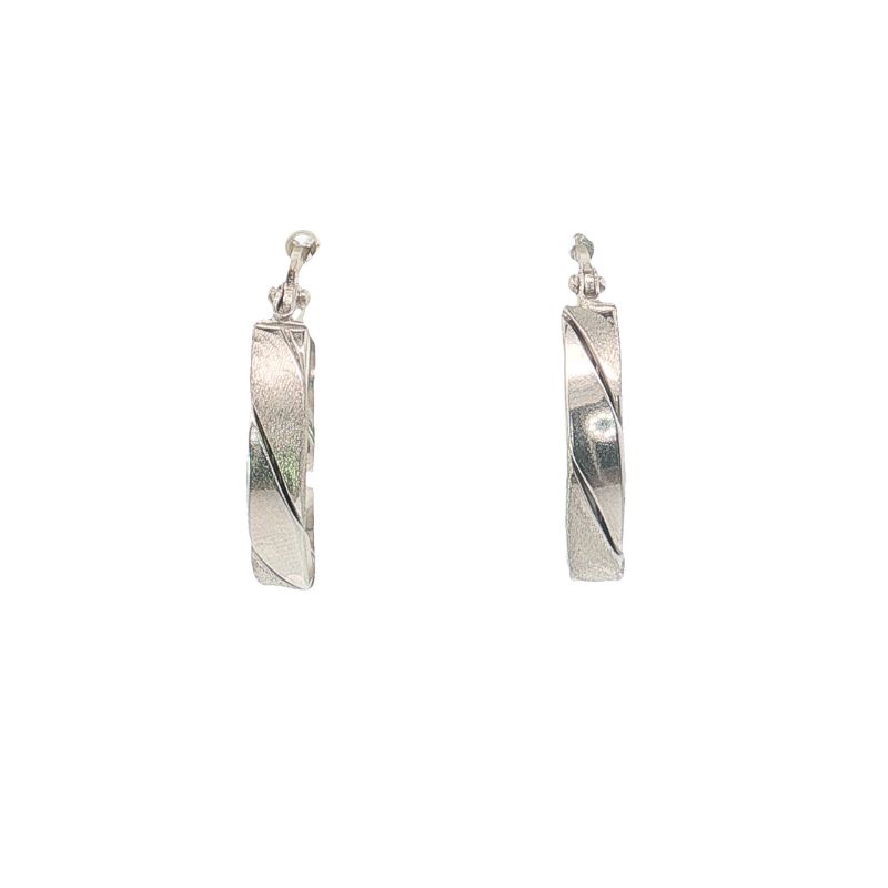 18mm Multi-Finished Hoops, 14kt White