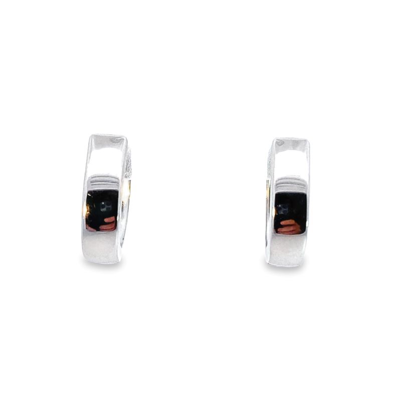 Small Polished Huggies, 14kt White - Image 2
