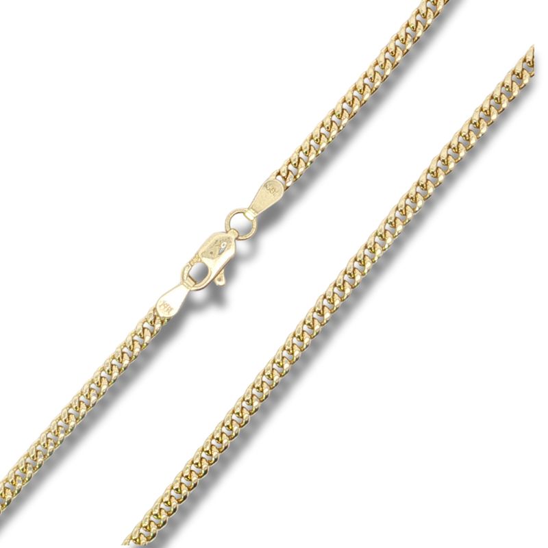 3.0mm Wide Hollow Miami Cuban 24~22 Chain, 14kt Yellow - Image 2