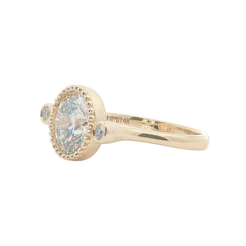 2.25ctw Bezel Milligrain Engagement Ring, 14kt Yellow - Image 2