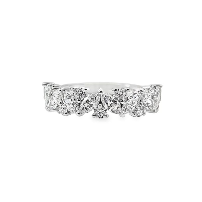 1.28ct V Marquise and Round Diamond Band, Lab Grown