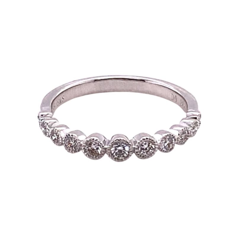 Graduated Bezel Set Diamond Band  14kt WhiteGold