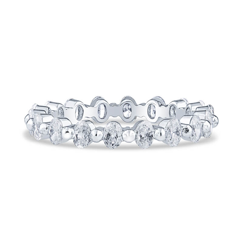 Oval Etnerity Single Prong Eternity, 1.27c.  White Gold