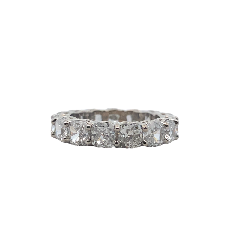 6ct Cushion Eternity, 14kt White Gold