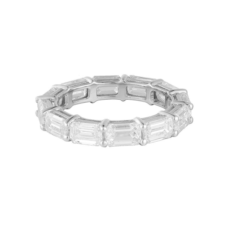 4.50ctw Sideways Elongated Emerald Cut Diamond Eternity, Lab Grown