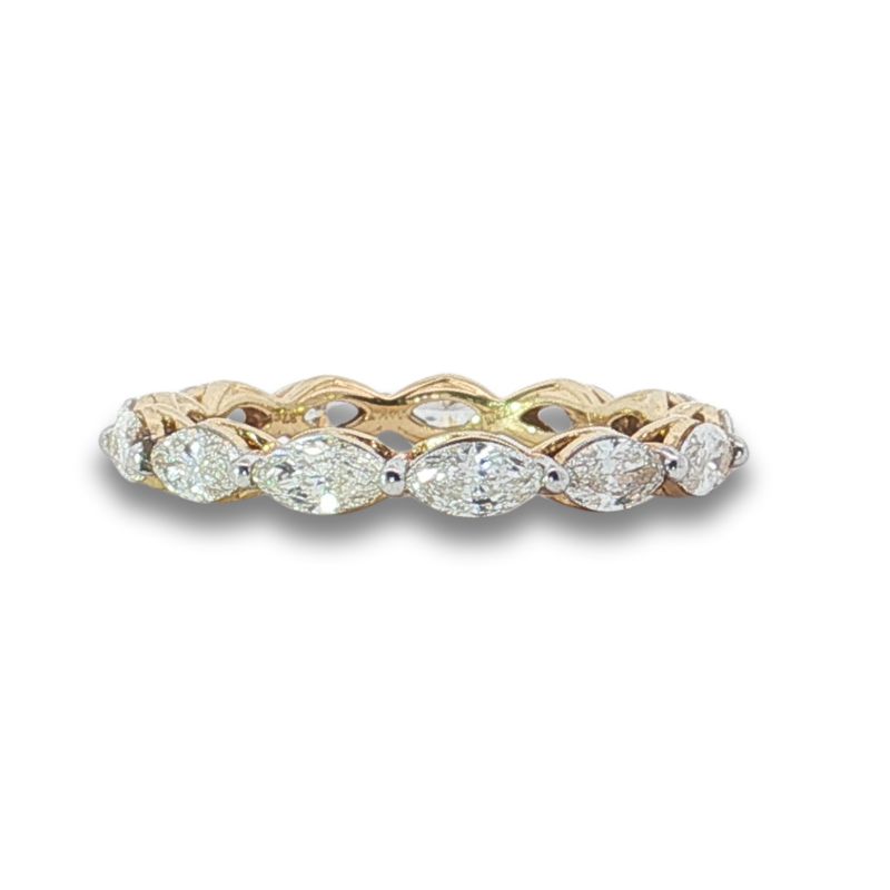 1.40ct Marquise Sideways Eternity, 14kt Yellow