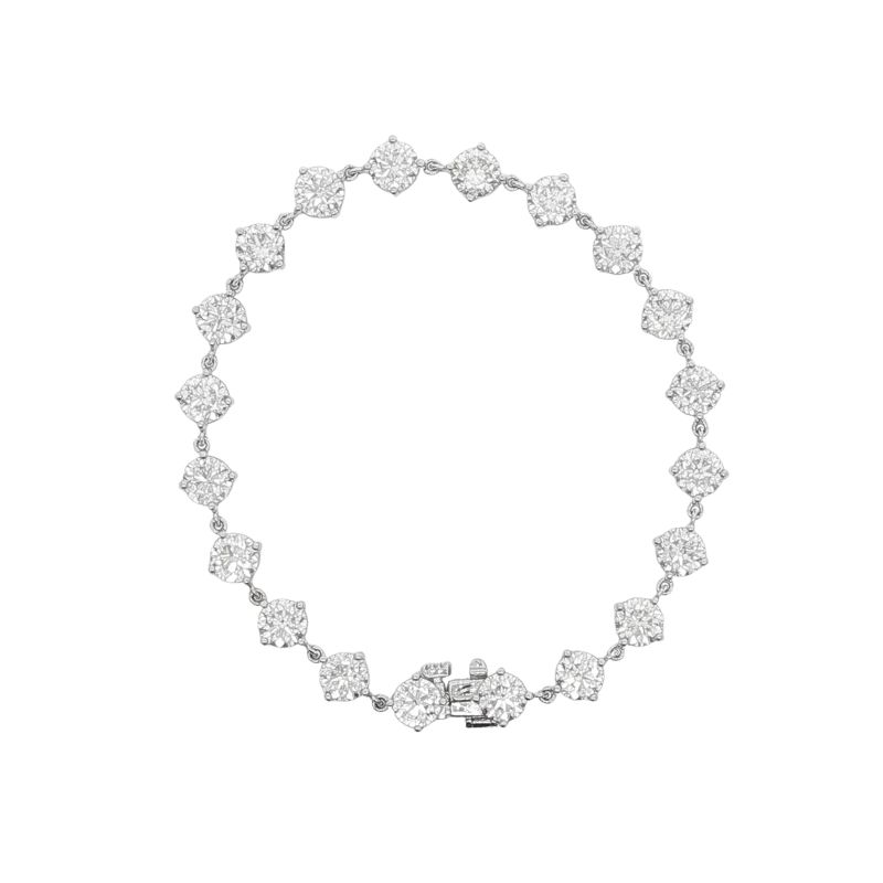10ct Floating Basket Tennis Bracelet, 14kt