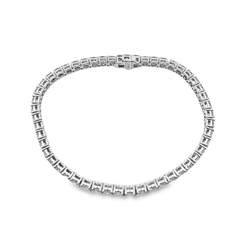 7ct Lab Grown Round Diamond Tennis Bracelet, 14kt White - Image 2