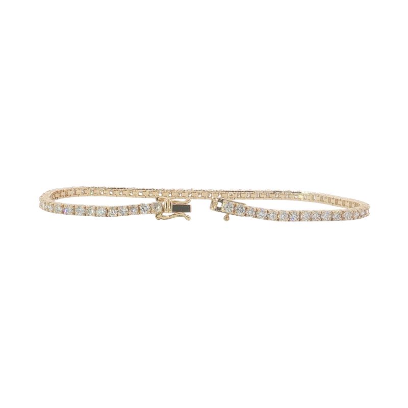 3.50ctw Diamond Tennis Bracelet, 14kt Yellow - Image 3