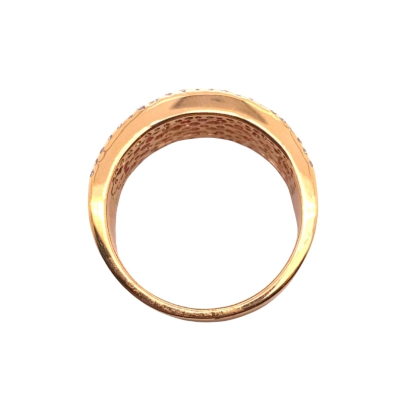 Wide 3 Row Pink Spphire and Diamond Band, 18kt Rose - Image 3