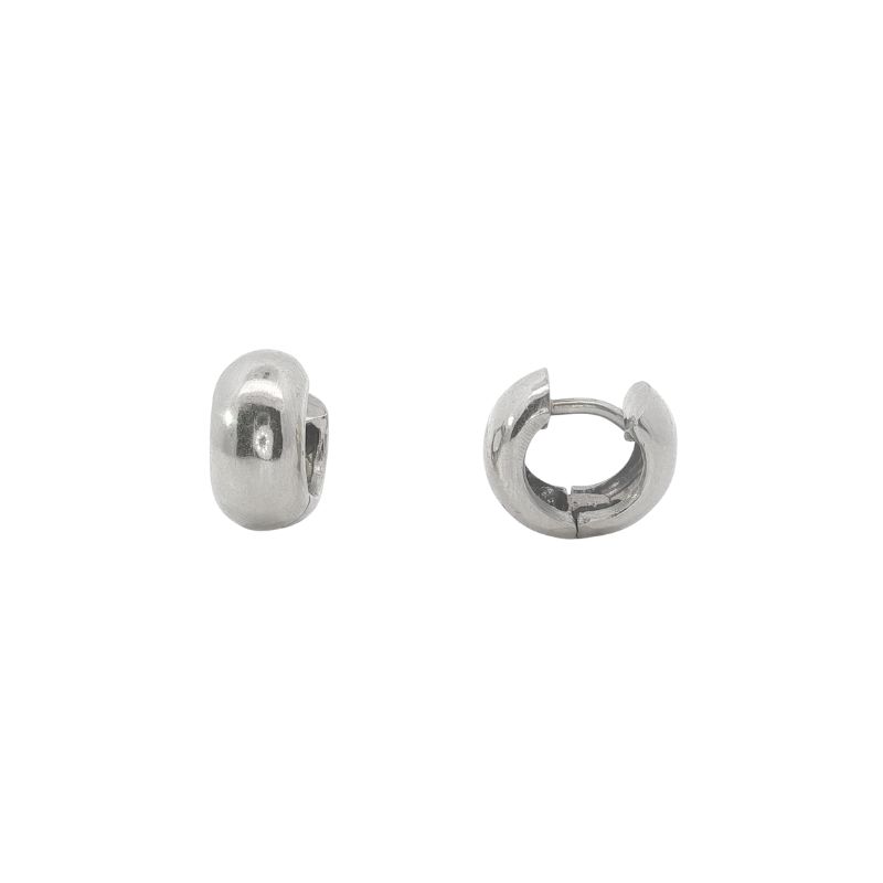 6mm Wide Solid Huggies, 14kt White