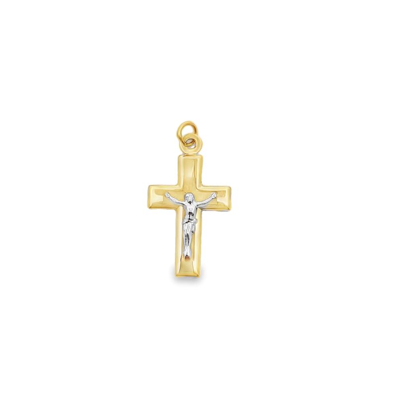 Petite Crucifix Cross Pendant, 14kt Yellow Gold