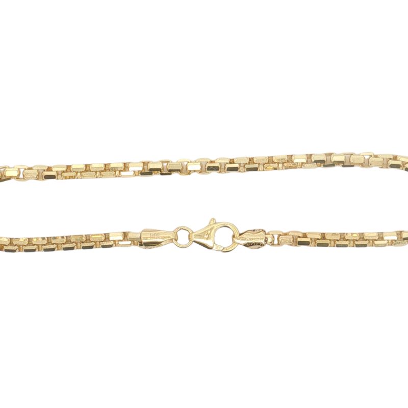 3.2mm Solid Box Bracelet, 14kt Yellow