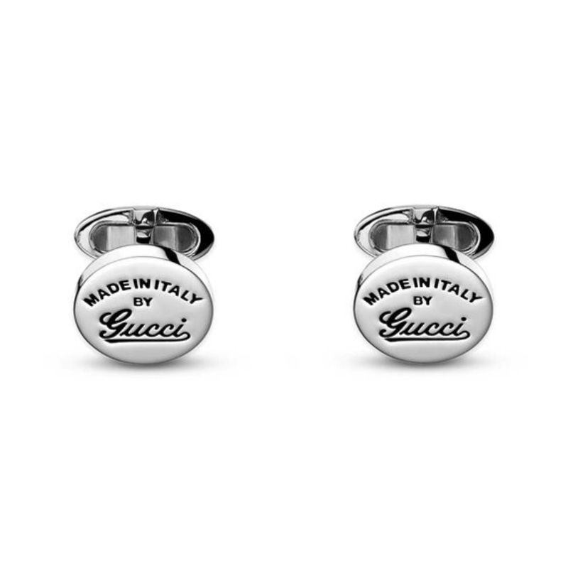 Gucci Craft Circle Cufflinks in Sterling, Ref#YBE34127700100U