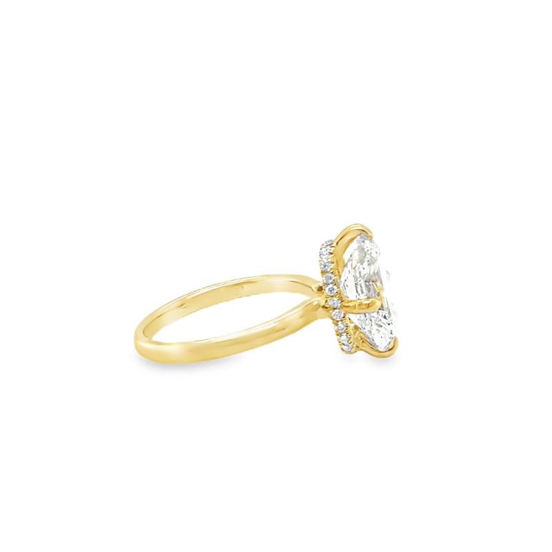 4.00ctw Old European Cut Compass Prong Solitaire, 14kt Yellow - Image 3