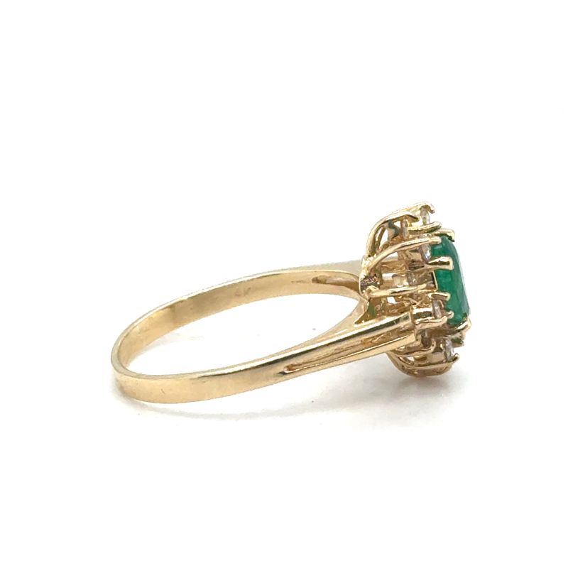 0.75ct Pear Emerald and 0.35ctw Diamond Cocktail Ring, 14kt Yellow - Image 2
