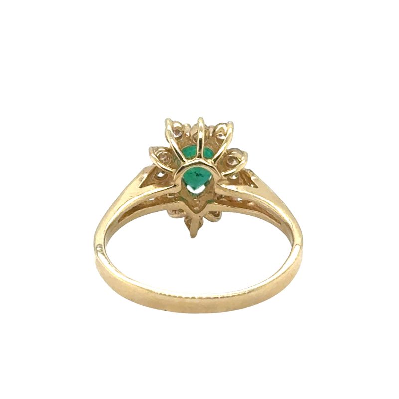 0.75ct Pear Emerald and 0.35ctw Diamond Cocktail Ring, 14kt Yellow - Image 3