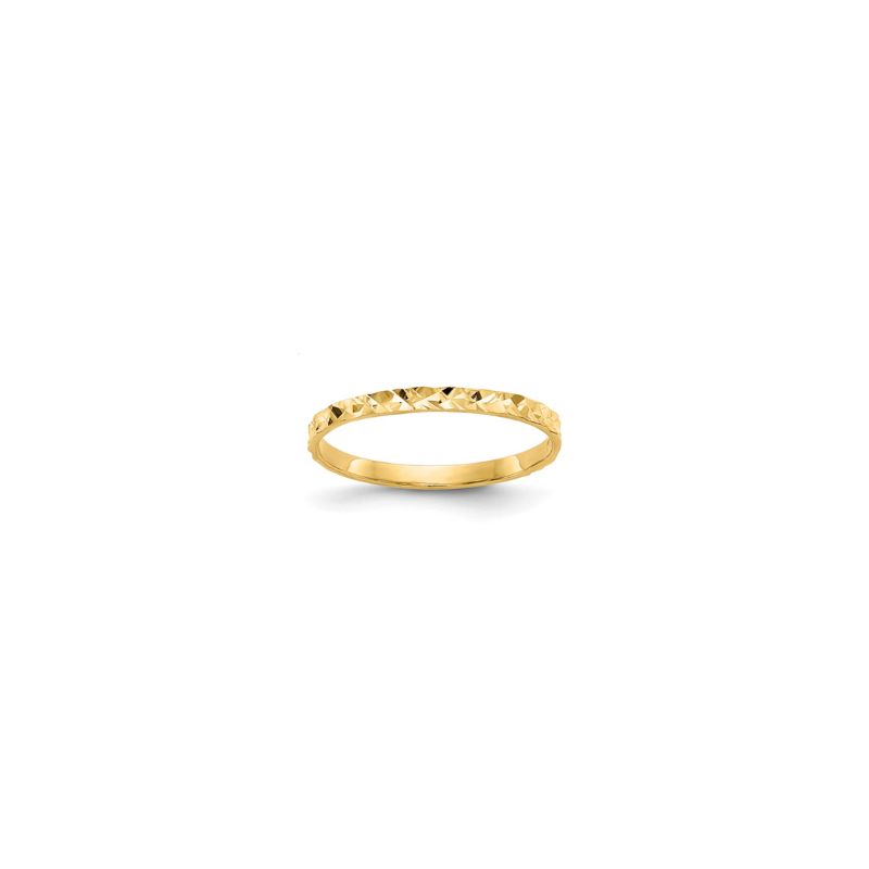 1mm Diamond-Cut Mini Pinky Ring, 10kt Yellow