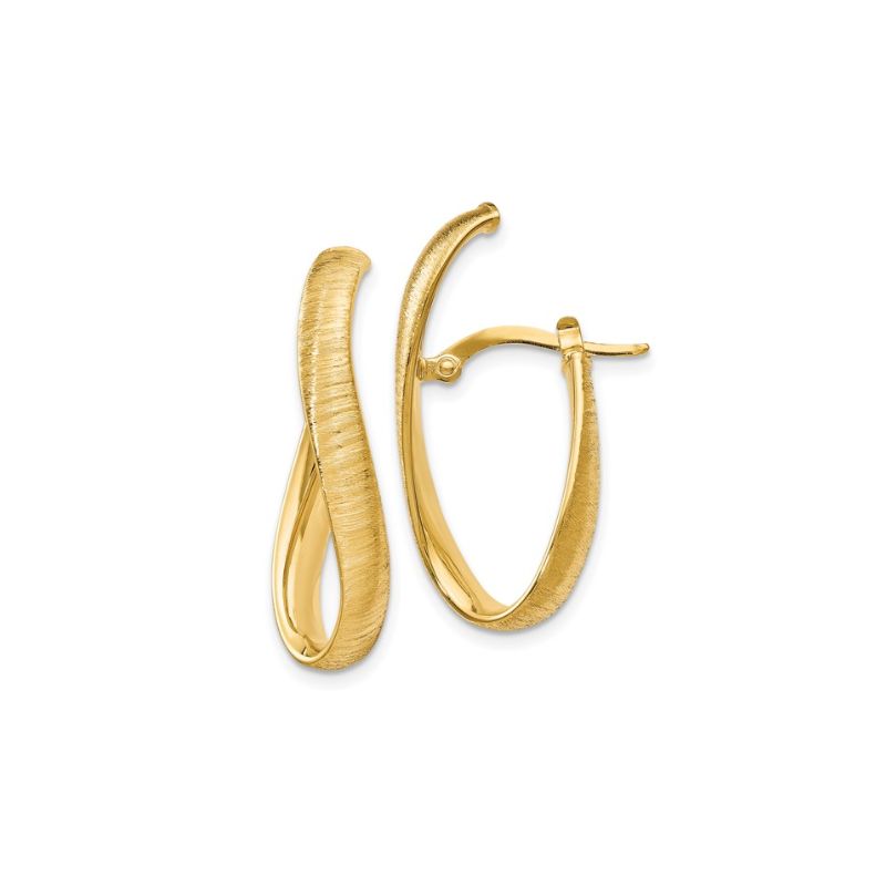 Midsize Textured Earrings, 14t Yellow Gold