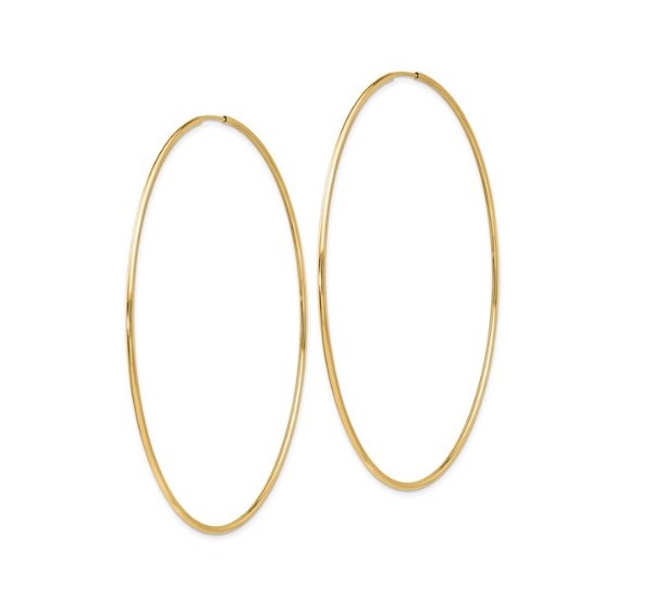 Large/Thin Endless Hoops, 14kt White Gold