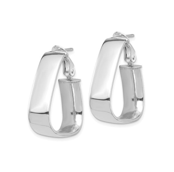 26mm Long Triangle Hoops, 14kt White