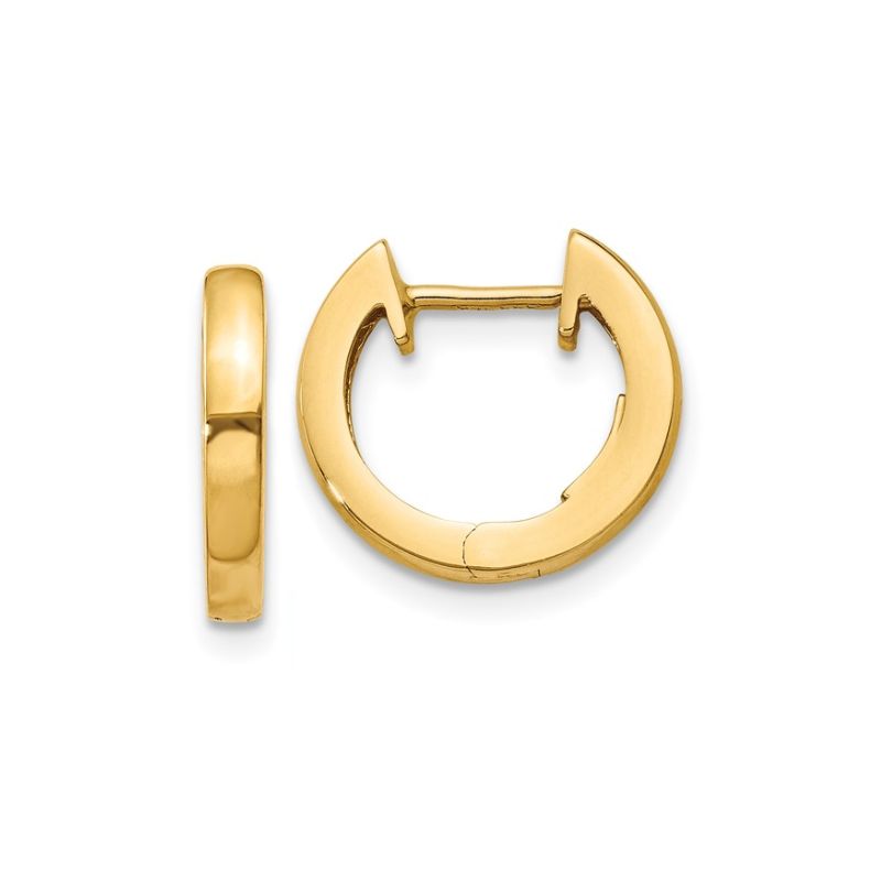 Small Hinged Huggies, 14kt Yellow